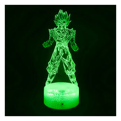Lámpara Ilusión 3d Vegito Dragon Ball Base Agrietada