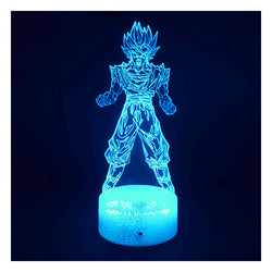 Lámpara Ilusión 3d Vegito Dragon Ball Base Agrietada