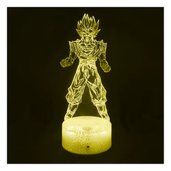Lámpara Ilusión 3d Vegito Dragon Ball Base Agrietada