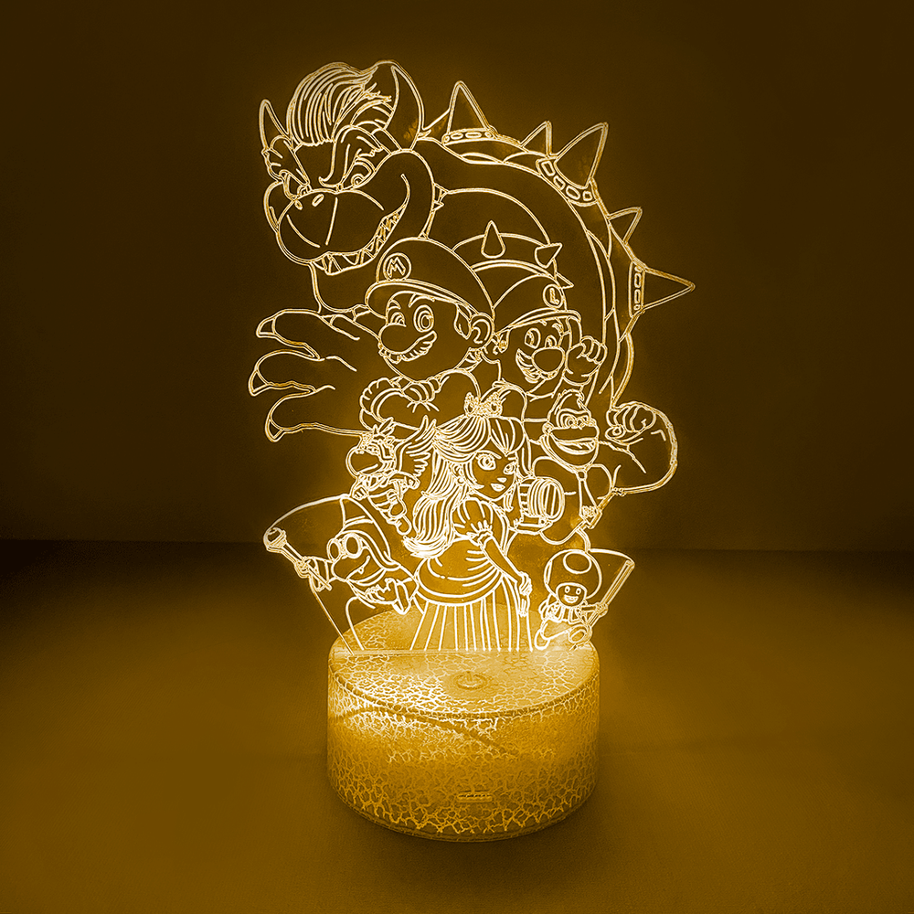 Lámpara Led Super Mario Bross Base Agrietada