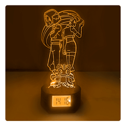 Lámpara Led Team Rocket  Base Reloj con Alarma