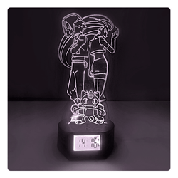 Lámpara Led Team Rocket  Base Reloj con Alarma