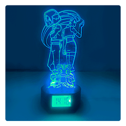 Lámpara Led Team Rocket  Base Reloj con Alarma