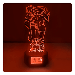 Lámpara Led Team Rocket  Base Reloj con Alarma