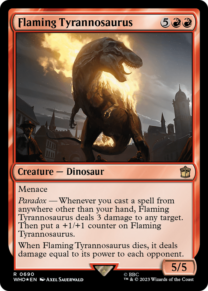 Flaming Tyrannosaurus (Surge Foil) [Doctor Who] 