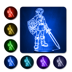 Lámpara Link Legend Of Zelda Base Negra con Aplicación