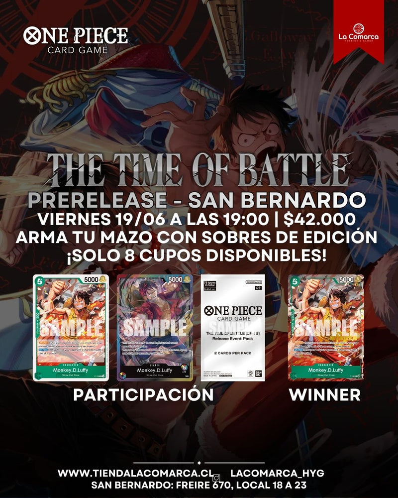 ONE PIECE - Pre-Release OP16 The Time of Battle [San Bernardo] ticket