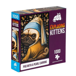 Puzzle Exploding Kittens 1000 piezas: Pug with a Pearl Earring