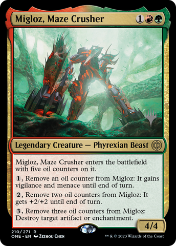 Migloz, Maze Crusher (Promo Pack) [Phyrexia: All Will Be One Promos] 